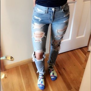 American Eagle Ripped Mom Jeans